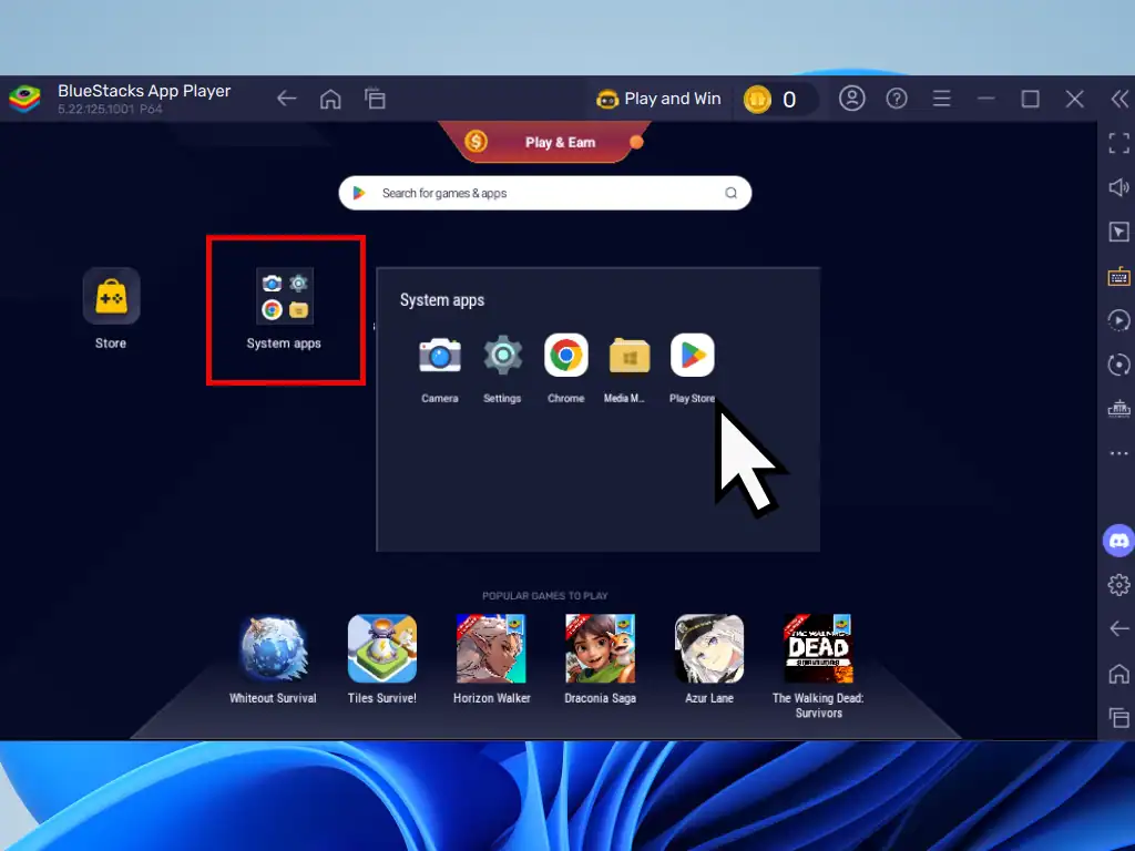 How to open the Google Play Store from BlueStacks.