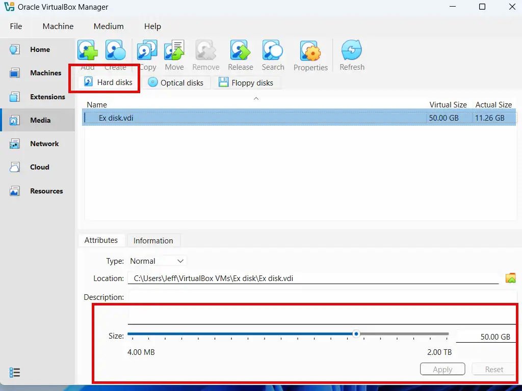 Increase disk in VirtualBox