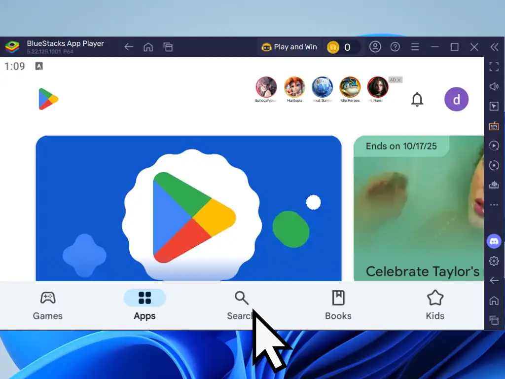 Search icon in Google Play Store.