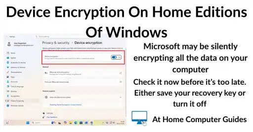 Device Encryption on Windows Home editions