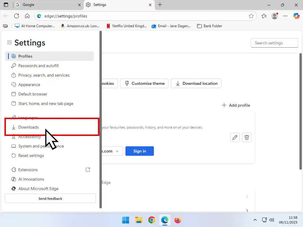 Download options in Edge Download options in Edge