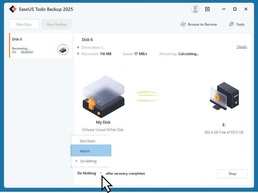 After Recovery is complete-Reboot.
