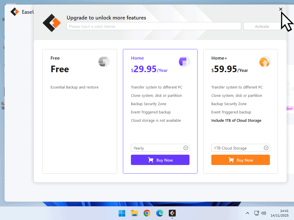 Upgrade offer Upgrade offers. The window is being closed without accepting any of the offers.