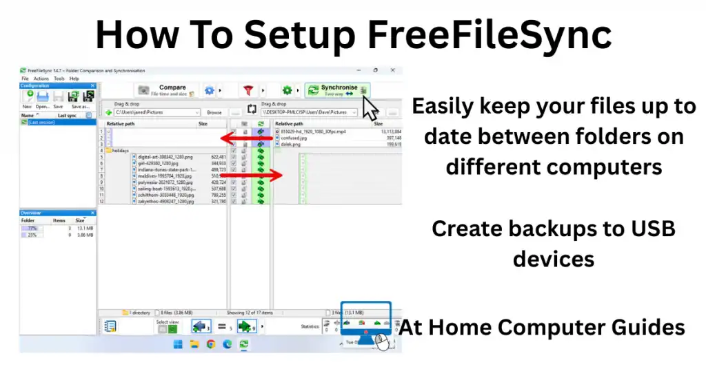 How To Setup FreeFileSync How To Setup FreeFileSync to sync files between folders.