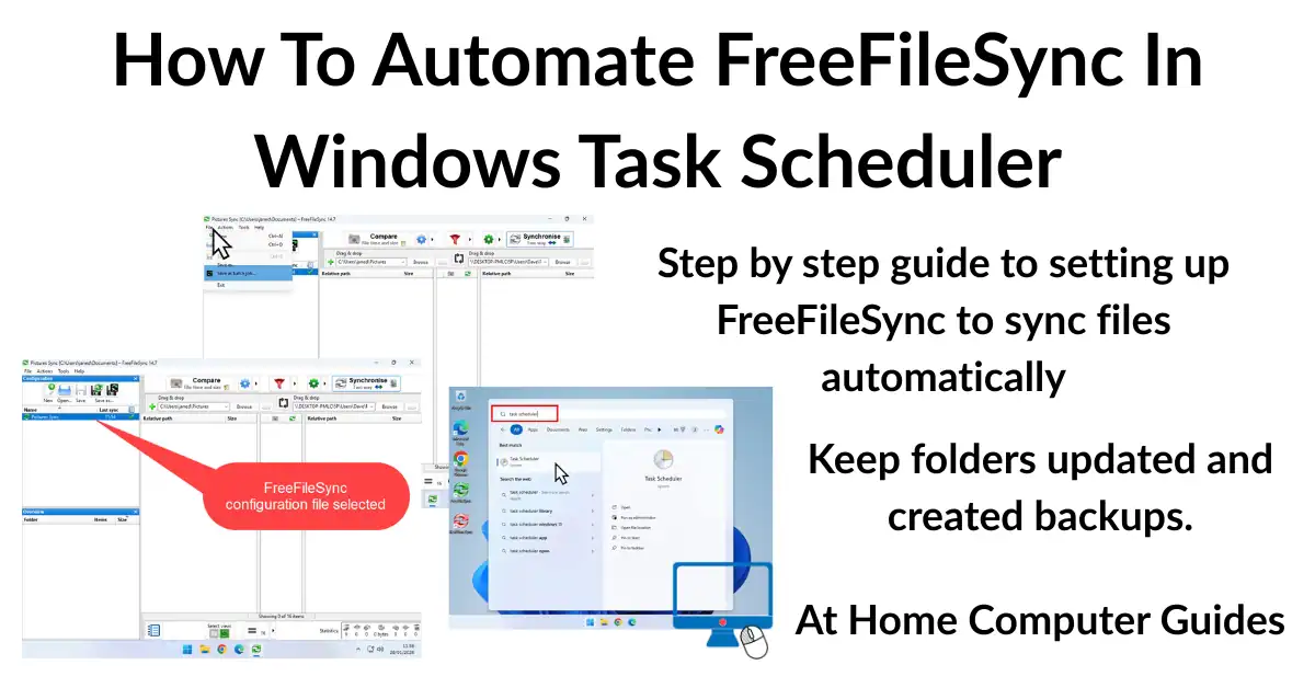 How to Automate FreeFileSync in Task Scheduler - At Home Computer Guides