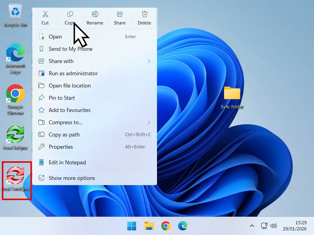 Start RealTimeSync with Windows Start RealTimeSync with Windows