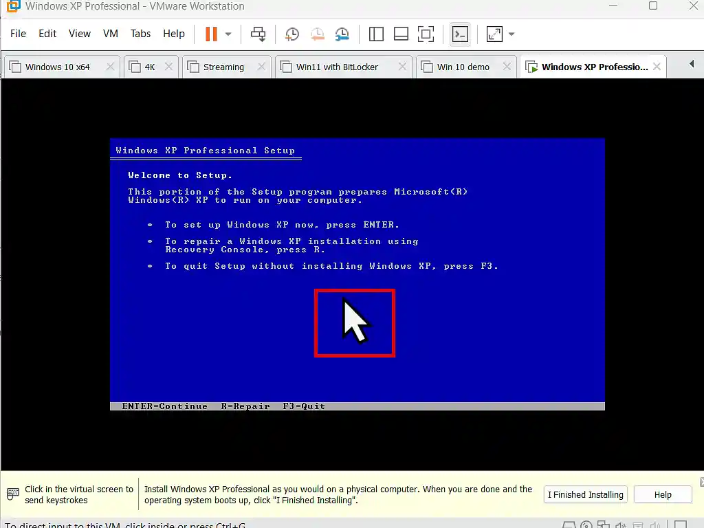 Send keystrokes and clicks to VM in VMware Send keystrokes and clicks to VM in VMware by clicking on the VM window.