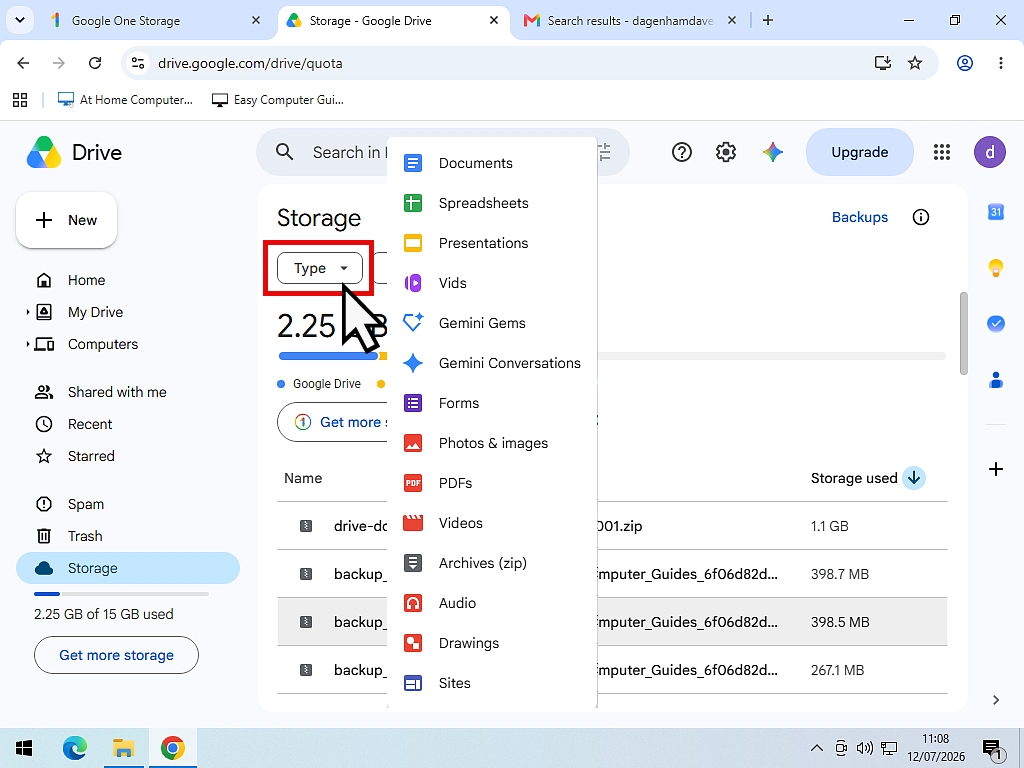 Delete photos and videos from Google Drive Delete photos and videos from Google Drive when Gmail reports that you don't have enough space.