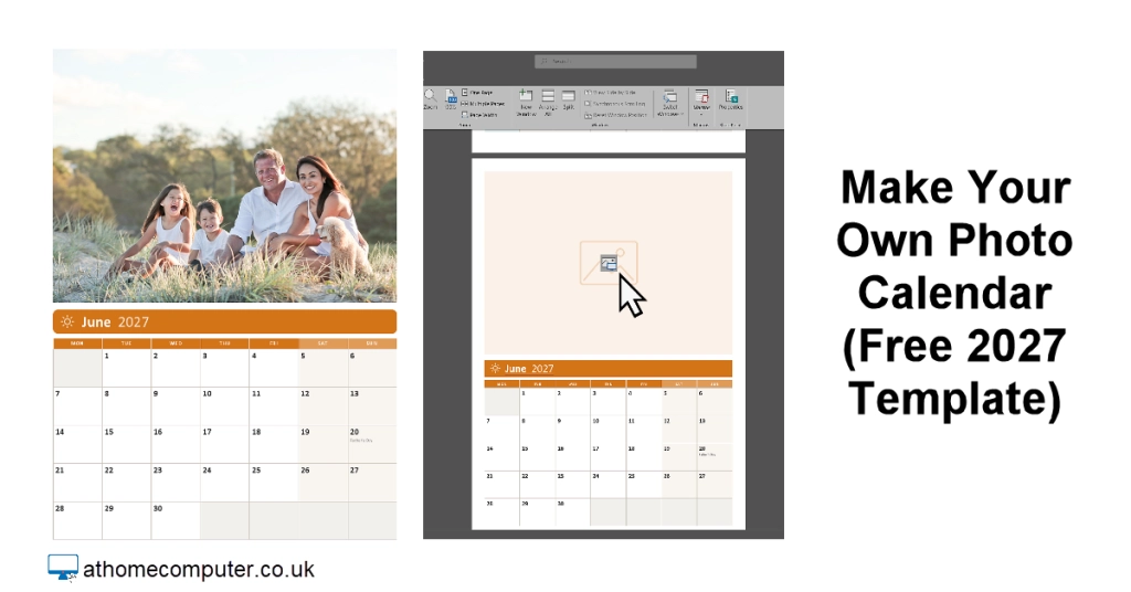 Make your own photo calendar template Facebook image